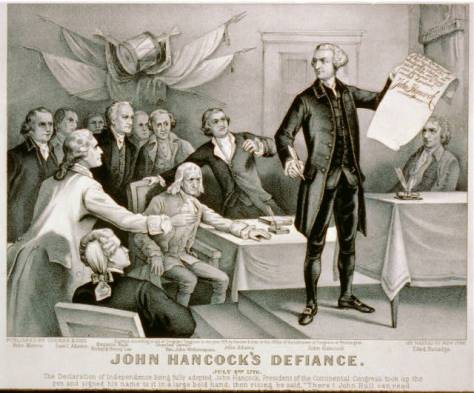 John Hancock's defiance: July 4th 1776